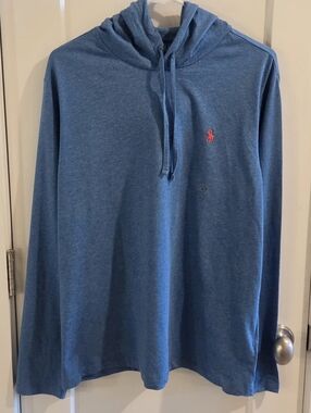 NWT Polo Ralph Lauren Jersey Hoodie Shirt - Blue - Size Medium